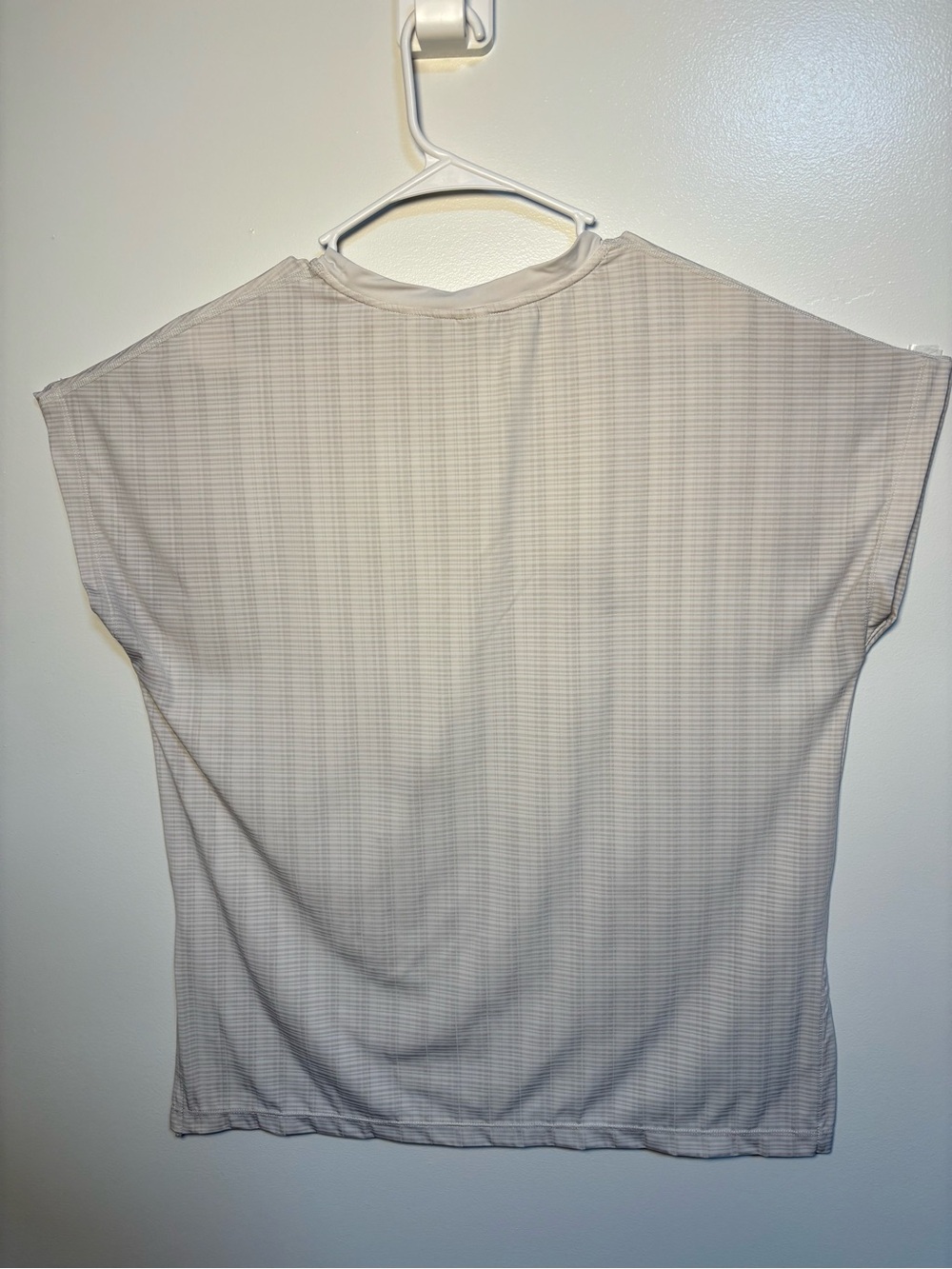 Mono B Cream Plaid Short Sleeve Crewneck Top - Picture 5 of 7